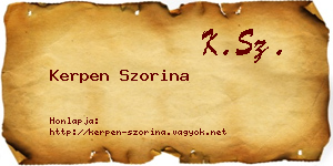 Kerpen Szorina névjegykártya